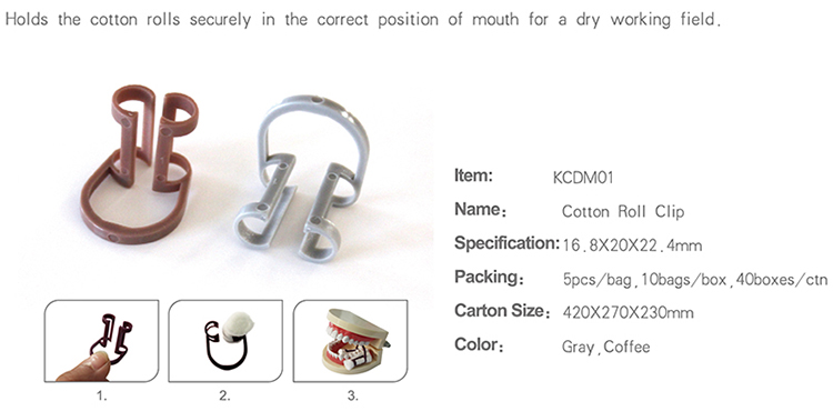 Disposable Dental Cotton Roll Clip Holder